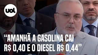 Presidente da Petrobras anuncia redução em preços do diesel gasolina e gás Amanhã a gasolina cai [upl. by Yclek]