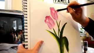 Paint Fast and Easy Tulips [upl. by Anaujahs886]