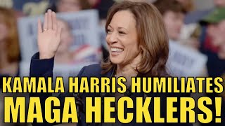 Kamala Harris HUMILIATES MAGA Hecklers quotYoure at the Wrong Rallyquot [upl. by Kilam]