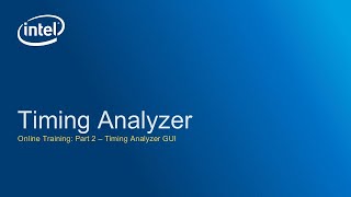 Timing Analyzer Timing Analyzer GUI [upl. by Terrence]