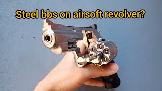 6mm steel bbs on airsoft revolver wingun [upl. by Diann]