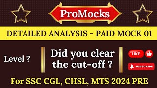 Detailed Analysis  ProMocks Mock 1 By THE PUNDITS ssc ssccgl [upl. by Rehpotsirk286]