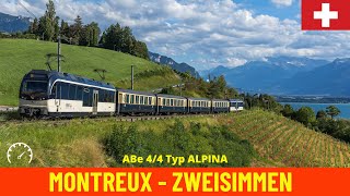 Cab Ride Golden Pass  Montreux  Interlaken Part 1 MOB to Zweisimmen Switzerland 4K [upl. by Ylnevaeh]