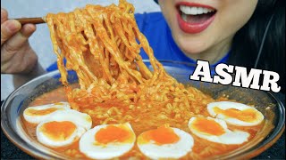 ASMR SPICY CHEESY NOODLES  SOFT BOIL EGGS RELAXING EATING SOUNDS NO TALKING  SASASMR [upl. by Blumenfeld64]