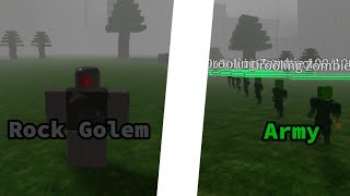 Roblox Studio  Rock Golem VS DROOLING ZOMBIE ARMY [upl. by Jaquiss]