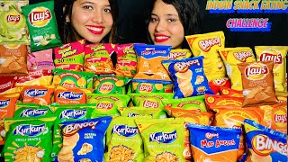 40 PACK CHIPS CHALLENGEKURKURE LAYSBINGOFOOD EATING CHALLENGE INDIAN SNACKS EATING CHALLENGE Asmr [upl. by Eidnahs]