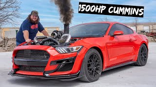 I Installed a 1500HP Diesel Engine In My Mustang [upl. by Kauffmann]