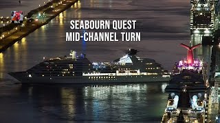 Seabourn Quest Midchannel Turn at Port Miami [upl. by Onitnas]