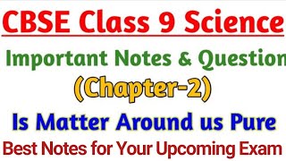 Science Chapter2 Is Matter Around us Pure  Important Notes of Class 9 Chapterwise [upl. by Efthim330]