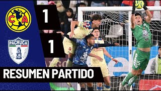 AMERICA Y PACHUCA EMPATAN EN LA SEMIFINAL IDA DE CONCACHAMPIONS  RESUMEN GOLES [upl. by Adiela]