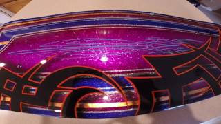 Custom painted skateboard with lowrider tribal graphics [upl. by Yznel884]