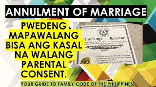 ANNULMENT OF MARRIAGE DUE TO INVALID MARRIAGE LICENSE FAMILY CODE OF THE PHILIPPINES [upl. by Nnyleuqaj236]