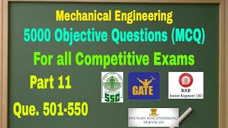 5000 Objective Questions of Mechanical Engineering ll Miscellaneous Que ll Que 501550 ll Video11 [upl. by Avie]