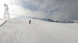 Les Carroz  GoPro POV skiing blue runs Grenat and Dolomie near Grands Vans 2204m in March 2022 [upl. by Noemad675]