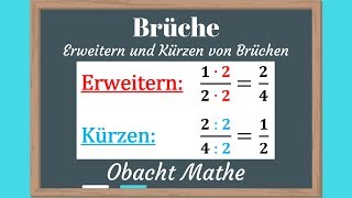 BRÜCHE Erweitern und Kürzen von Brüchen  schnell amp einfach erklärt mit Beispielen  ObachtMathe [upl. by Belloir]