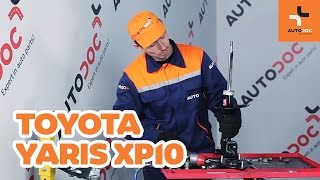 Hoe een schokbreker vooraan vervangen op een TOYOTA YARIS XP10 HANDLEIDING  AUTODOC [upl. by Elinad]