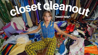 EXTREME CLOSET CLEAN OUT 2024 try on of EVERYTHING in my closet purging 40 items [upl. by Anwahsiek]