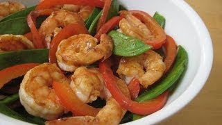 Shrimp Bell Pepper amp Snow Pea Stirfry [upl. by Tahpos865]