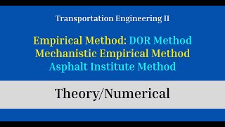 TheoryNumerical Road Pavement MechanisticEmpirical Method Asphalt Institute and DOR  Abhash [upl. by Asilrahc822]