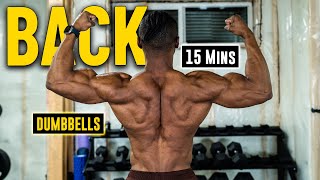 15 Minute Dumbbell Back Workout No Bench  Build amp Burn 11 [upl. by Annayt834]