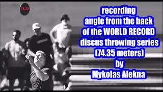 recording angle from the back of the world record discus throwing series by Mykolas Alekna [upl. by Arammahs287]