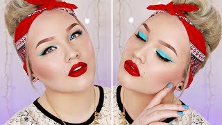 Colorful Pin Up Makeup Tutorial [upl. by Weil353]