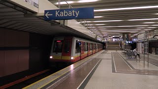 Warszawa  Nocny przejazd metrem Alstom Metropolis 98B 26  M1 Wilanowska  Kabaty [upl. by Brittney]