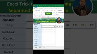 Excel Pro Tip Convert Letters to Numbers  Excel Interview Question  Excel Tips and Tricks shorts [upl. by Alyakem]