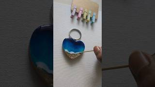 DIY RESIN KEYCHAIN 🌊 art artwork arte resin resinart resinartwork resingifts shorts diy 3d [upl. by Padriac714]