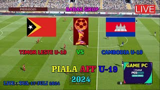 TIMOR LESTE VS CAMBODIA  PIALA AFF U19 2024 GAMEPLAY SIMULATION PES 2021 [upl. by Markowitz]