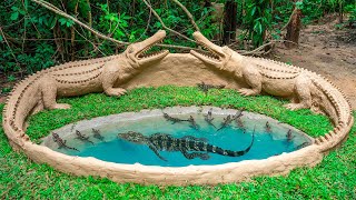 Build the Most Amazing Crocodile Pond For My Newborn Crocodile [upl. by Negeam]