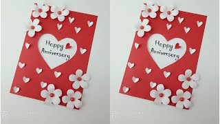 How To Make Beautiful Handmade Anniversary Card  DIY Greeting Card For Anniversary  DIY Card [upl. by Enilekaj]