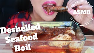 ASMR  Deshelled Seafood Boil King Crab Legs Mussels amp Scallops In Bloves Sauce No Talking [upl. by Aseret679]