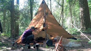 Plough Point Tarp Overnight Shelter Woodland Camping [upl. by Gnoc]