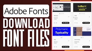 How To Download Font Files From Adobe Fonts Full Tutorial [upl. by Tisha]