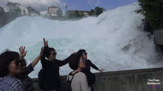 Spektakuläre Aufnahme vom Rheinfall in Schaffhausen vom Schloss Laufen Rhyfall Chutes du Rhin Rhein [upl. by Salomo]