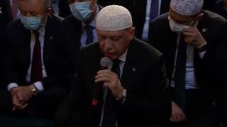 Turkey President Erdogan Reciting Quran at Aya Sofia Masjid [upl. by Adigirb]