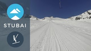 Fernau lift Stubai Glacier  Piste View [upl. by Geirk673]