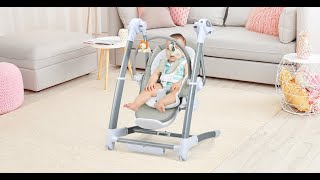 INFANS 3 in 1 Baby High Chair Electric Baby Swing Infant Dining Booster Seat [upl. by Enttirb]