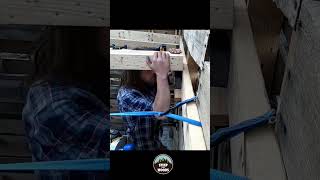 DIY Joist Hanger Installation  Pallet House diypallets steepinthewoods diy construction [upl. by Htebesile]