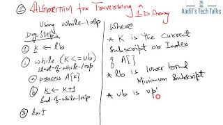 Algorithms for Traversing a One Dimensional Array [upl. by Powell405]