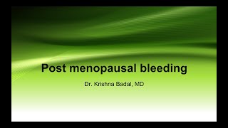 Postmenopausal bleeding [upl. by Awra544]