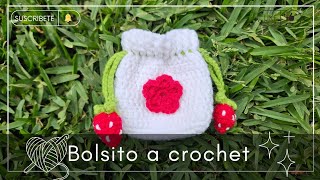 Bolsita sencilla a crochet fresa paso a paso tutorial 2023 [upl. by Rez]