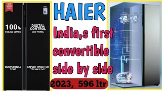 Haier 630 ltr side by side refrigerators 2023 model Review side by side convertible fridgeHES690IM [upl. by Delacourt47]