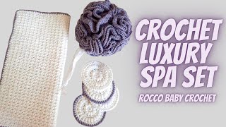 HOW TO CROCHET A SPAPAMPER SETcrochet gift ideas [upl. by Fuller]