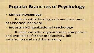 Branches of Psychology different types of psychology  English [upl. by Esinek]