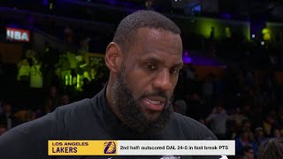 LeBron James talks BIG WIN vs Mavericks Postgame Interview 🎤 [upl. by Kceb747]