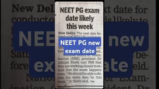 NEET PG exam date  new date  NEET PG  entrance exam  TOI  MBBS  doctors  postgraduate  neet [upl. by Macey370]