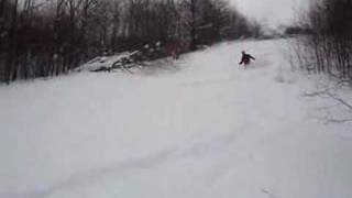 Telemark Skiing in Deep Powder in Northern Michigan [upl. by Enilra211]