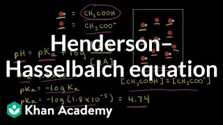 Henderson–Hasselbalch equation  Acids and bases  AP Chemistry  Khan Academy [upl. by Ijok]